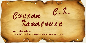Cvetan Komatović vizit kartica
